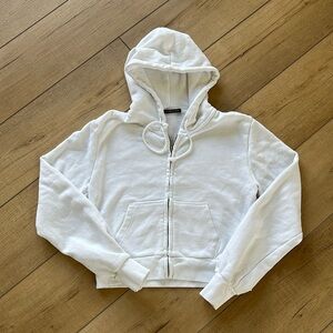 Brandy Melville white zip up sweatshirt